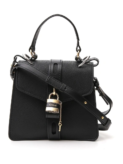 Shop Chloé Aby Black Leather Shoulder Bag