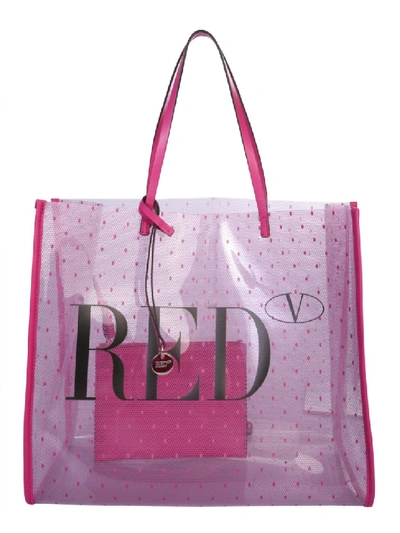 Shop Red Valentino Pointote Pink Pvc Tote