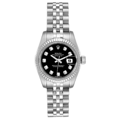 Shop Rolex Datejust Steel White Gold Diamond Ladies Watch 79174 Box Card In Not Applicable