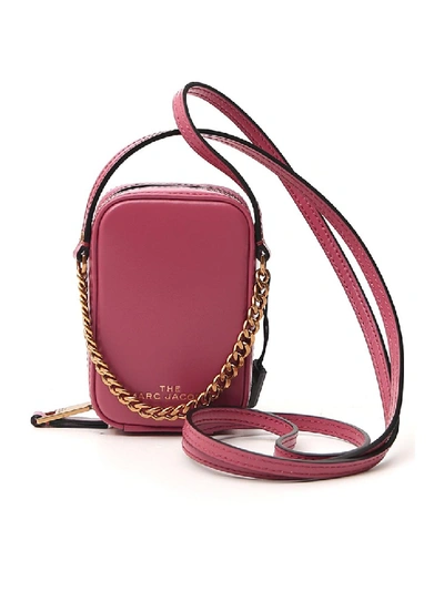 Shop Marc Jacobs The Vanity Mini Pink Leather Shoulder Bag