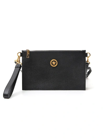 Shop Versace Black Leather Clutch