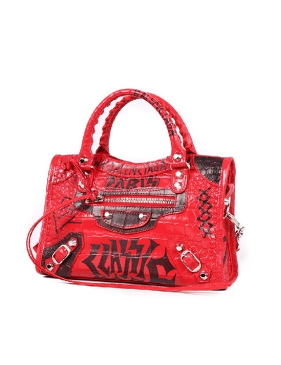 Shop Balenciaga Mini City Bag Red Leather Shoulder Bag