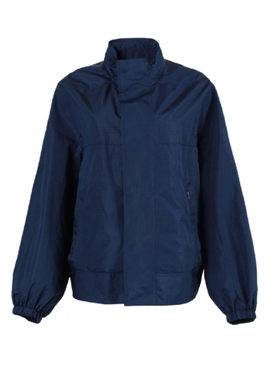 Shop Balenciaga Navy Upside Down Jacket In Blue