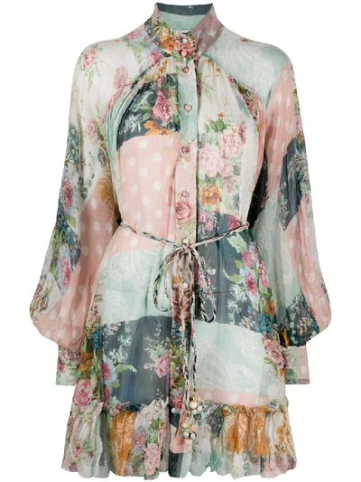 Shop Zimmermann Multicolor Silk Dress