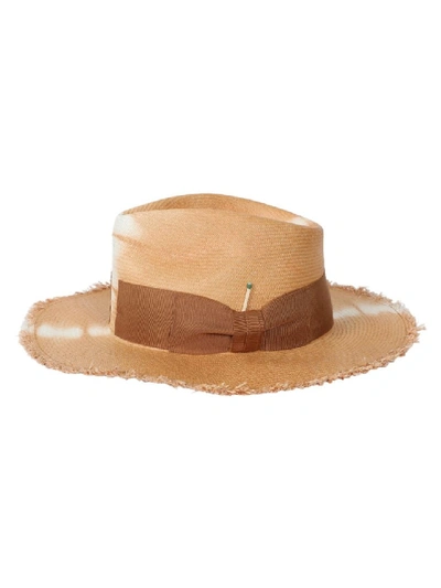 Shop Nick Fouquet Rayon Fedora Straw Hat In Brown