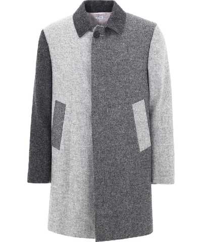 Shop Thom Browne Grey Wool Coat
