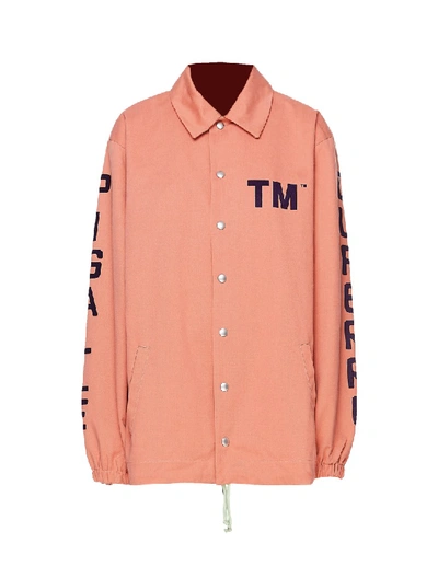 Shop Pigalle Pink Cotton Tm Coach Jacket