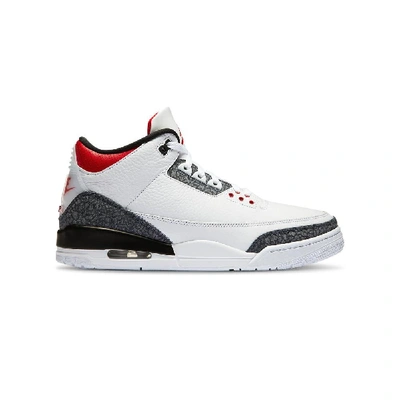 Shop Jordan Air  3 Retro Se Denim " Fire Red " In White