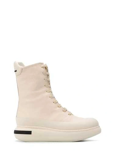 Shop Paloma Barceló Lace-up Ankle Boot In White Leather In Neutrals