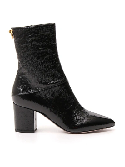 Shop Valentino Black Patent Leather Ankle Boots