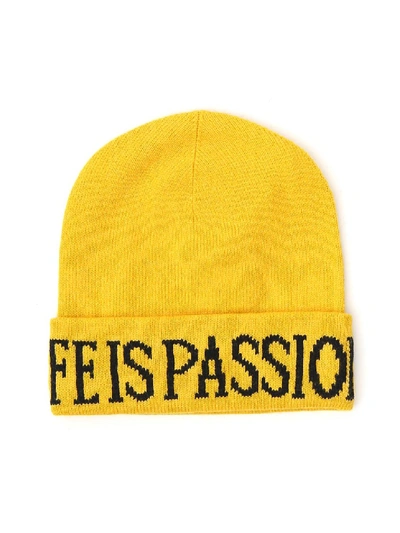 Shop Alberta Ferretti Yellow Cashmere Hat