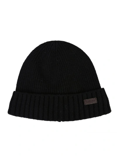Shop Barbour Beanie Black Wool Hat