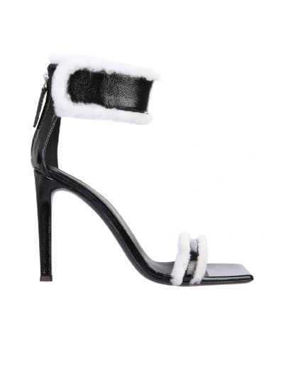 Shop Giuseppe Zanotti Vanilla Black Leather Sandals