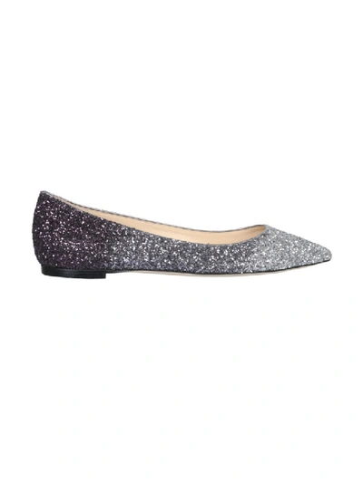 Shop Jimmy Choo Romy Silver Glitter Flats