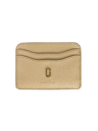 Shop Marc Jacobs Softshot Gold Leather Card Holder