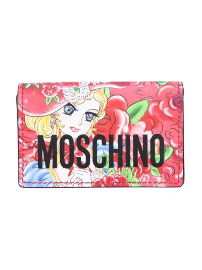 Shop Moschino Multicolor Leather Wallet