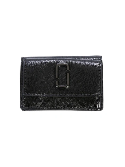 Shop Marc Jacobs Snapshot Mini Trifold Black Leather Wallet