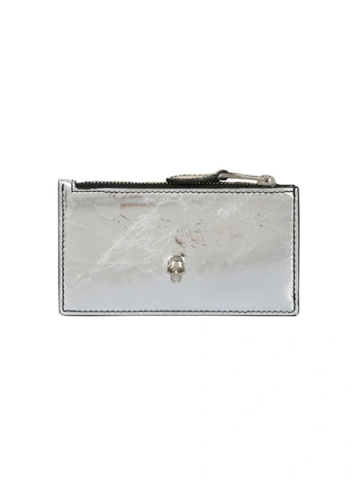 Shop Alexander Mcqueen Silver Leather Wallet
