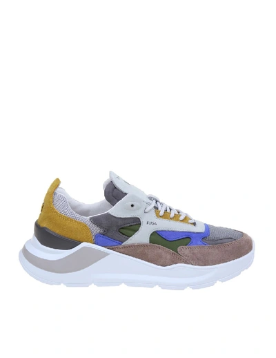 Shop D.a.t.e. Leather And Fabric Sneakers In Multicolor