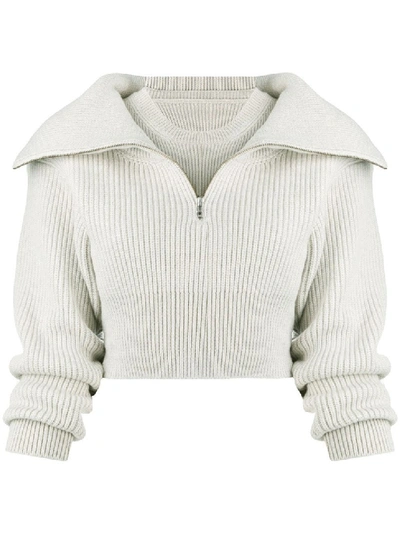 Shop Jacquemus La Maille Risoul Wool Sweater In Grey
