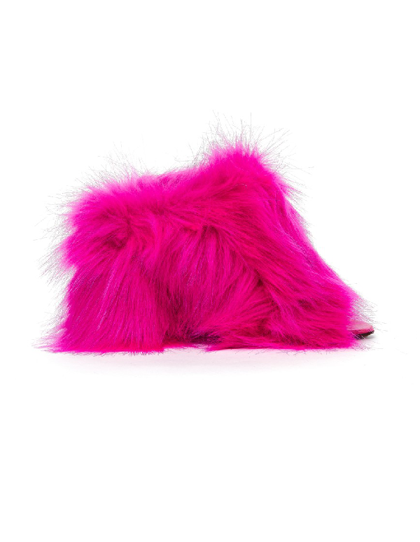 pink fur mules