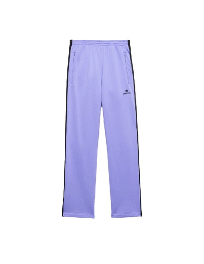 Shop Balenciaga Purple Track Pants In Blue