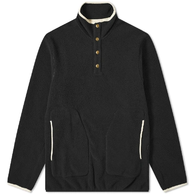 Shop Aimé Leon Dore Fleece Half Button In Black