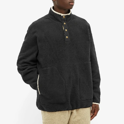 Shop Aimé Leon Dore Fleece Half Button In Black