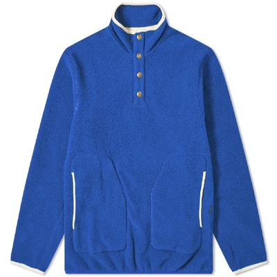 Shop Aimé Leon Dore Fleece Half Button In Blue