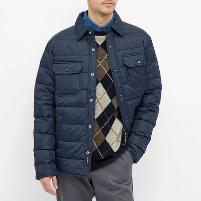 Shop Aimé Leon Dore Nylon Filled Shirt Jacket In Blue