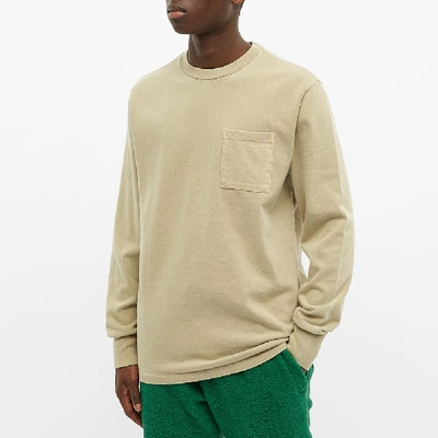 Shop Aimé Leon Dore Long Sleeve Washed Pocket Tee In Brown