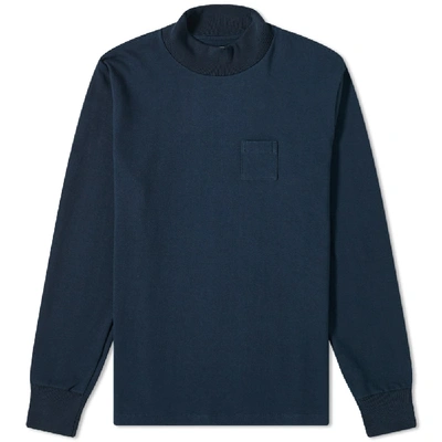 Shop Aimé Leon Dore Long Sleeve Mock Neck Dimebag Tee In Blue