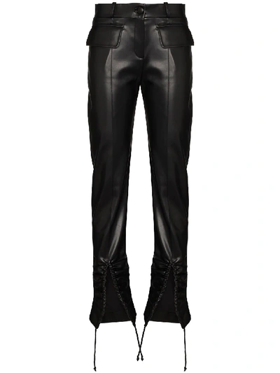 Shop Aleksandre Akhalkatsishvili Front-slip Straight-leg Trousers In Black