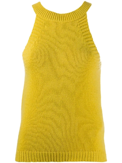 Shop Jejia Knitted Tank Top In Yellow