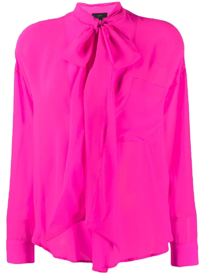 Shop Jejia Pussy-bow Blouse In Pink