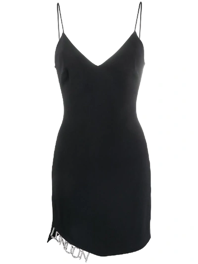 Shop David Koma Strappy Evening Dress In Black