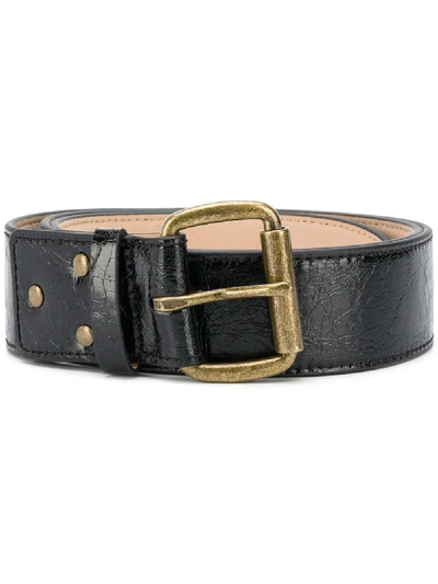 Shop Acne Studios Unisex Leather Belt In Black