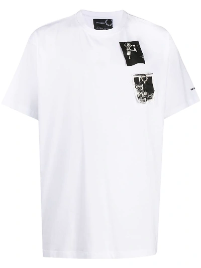 Shop Fred Perry Graphic Print Cotton T-shirt In White