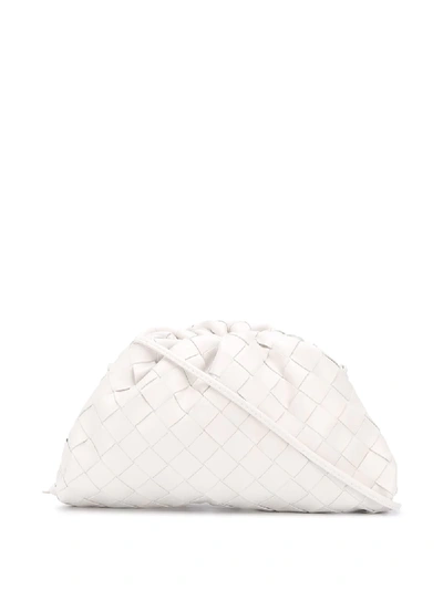 Shop Bottega Veneta The Mini Pouch Intrecciato Bag In White