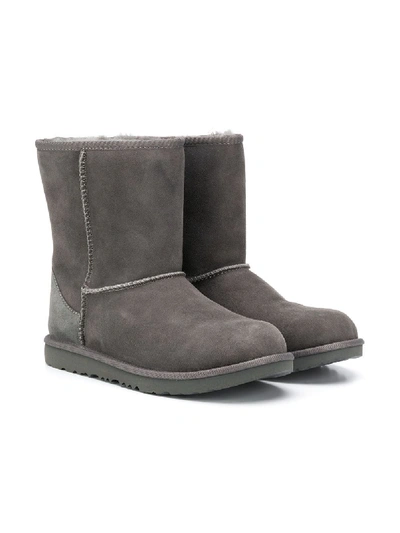Shop Ugg Ankle Length Snow Boots In Grey