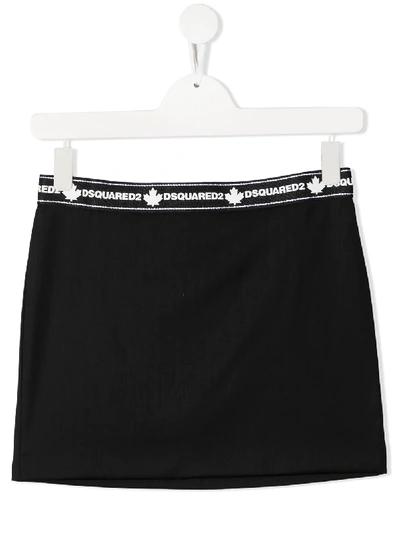 Shop Dsquared2 Logo Waistband Mini Skirt In Black