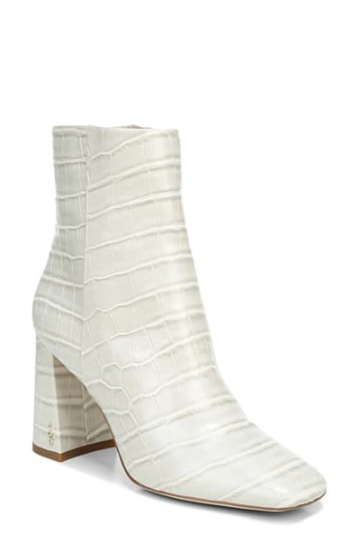 Shop Sam Edelman Codie Square Toe Bootie In Modern Ivory Leather