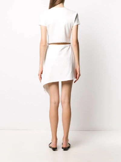 Shop Area Embellished Flared Dress In White