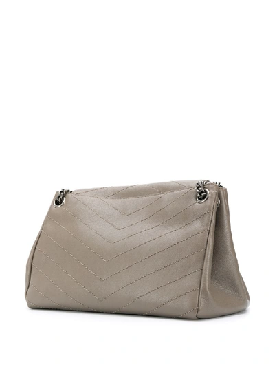 Shop Saint Laurent Medium Niki Quilted Shoulder Bag In Grey