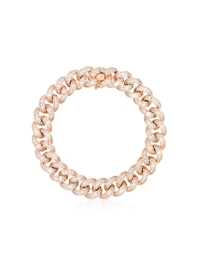 Shay 18k Rose Gold Essential Link Baguette Diamond Bracelet In Gold