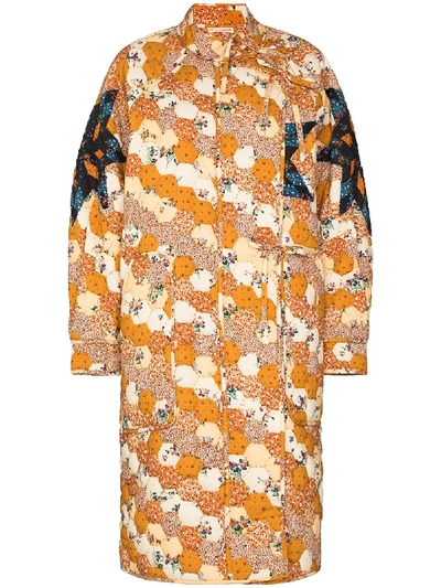 Shop Ulla Johnson Sabreen Patchwork Coat In Orange