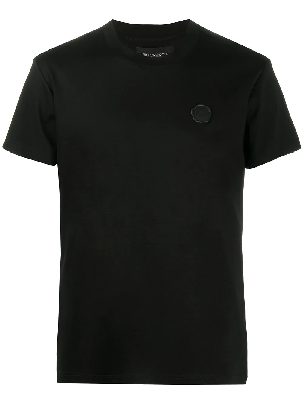 Viktor Rolf Logo Stamp T Shirt In Black Modesens