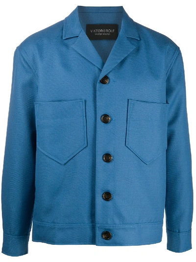 Shop Viktor & Rolf Fitted Single Breasted Jacket In Blue