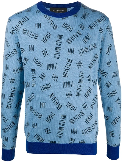 Shop Viktor & Rolf Logo Print Sweatshirt In Blue