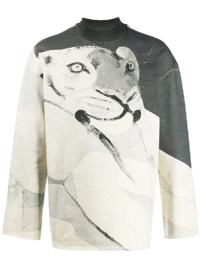 Shop Kenzo Artistic Tiger Print Sweatshirt In Neutrals